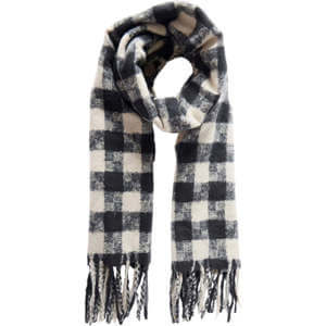 Mint Velvet Black Houndstooth Check Scarf